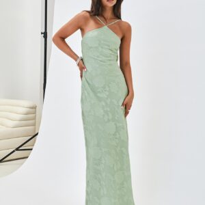 Zoelle Halter Maxi Dress Sage